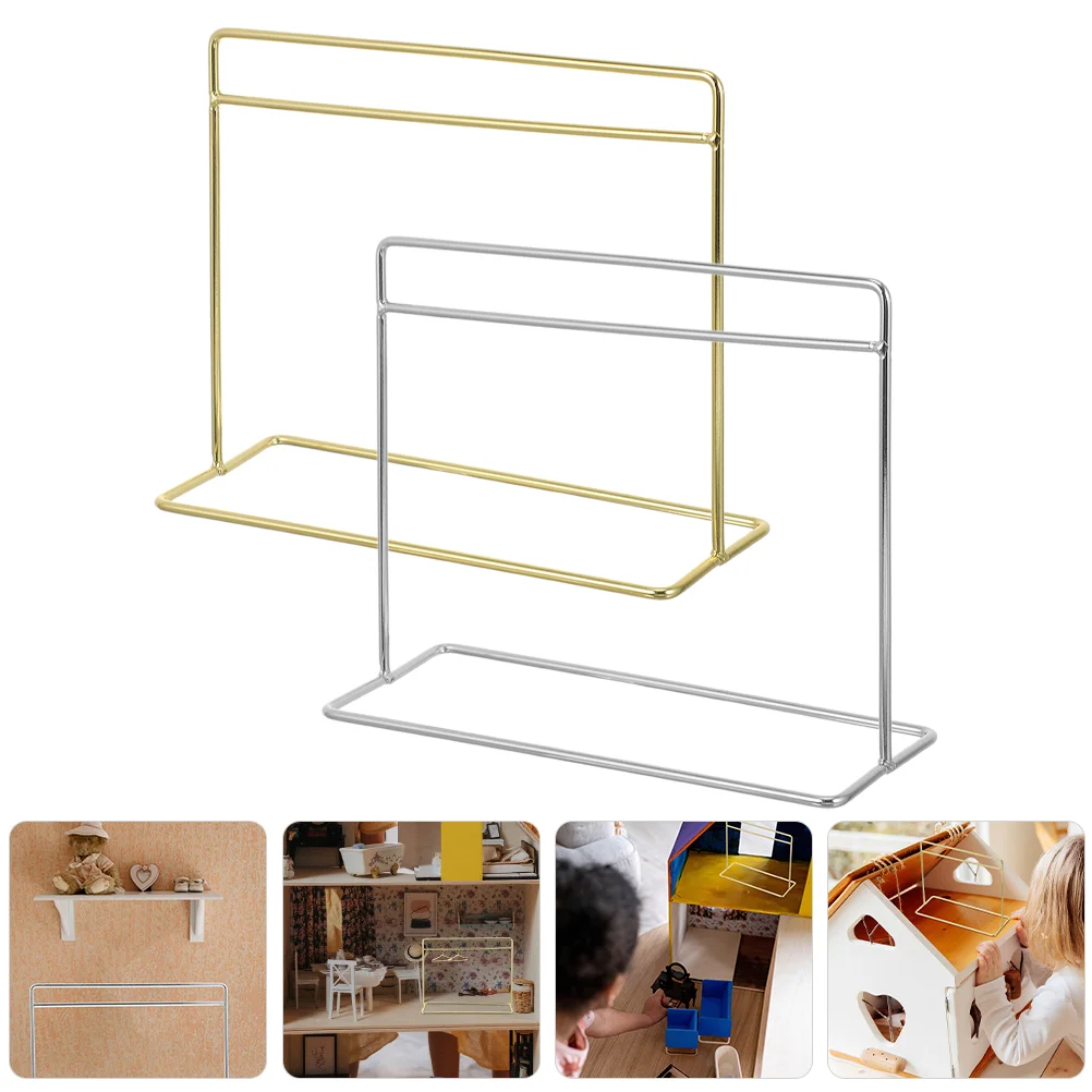 

2 Pcs Accessories Mini Hanger Metal Coat Hangers Iron Clothes Display Rack