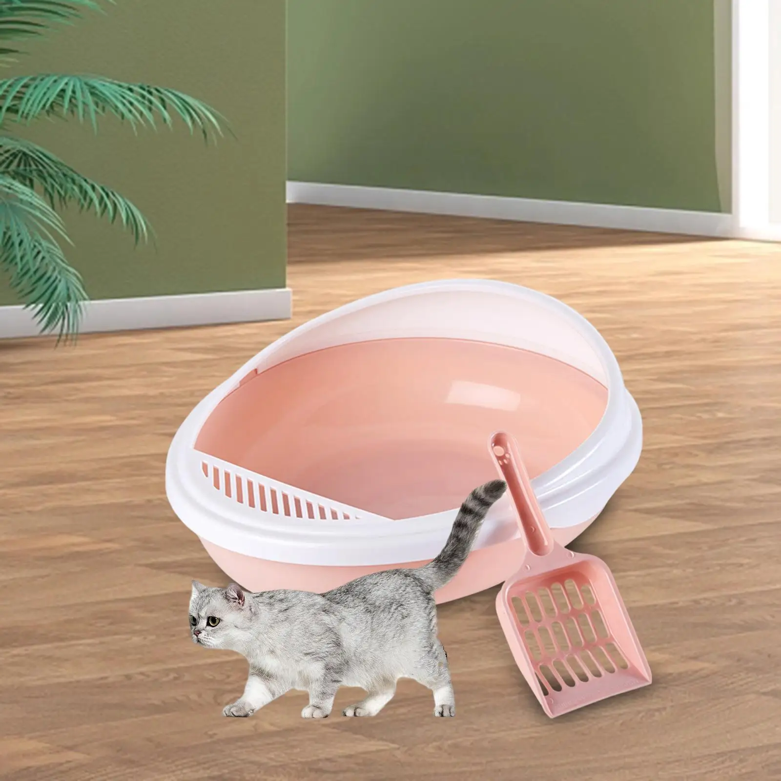 With Scooper Tall With Spray And Guard With Rim Open Cats Litter Box Kitty Litter Box Litter Tray