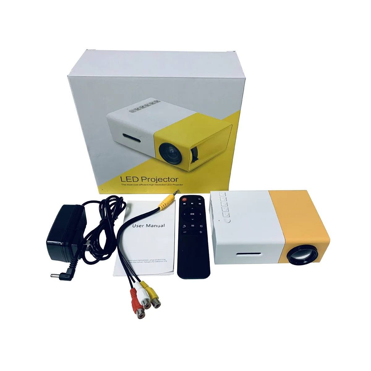 

YG300 Pro LED Mini Projector 1080P Full HD Supported -Compatible USB AV TF Portable Home Media Player EU Plug