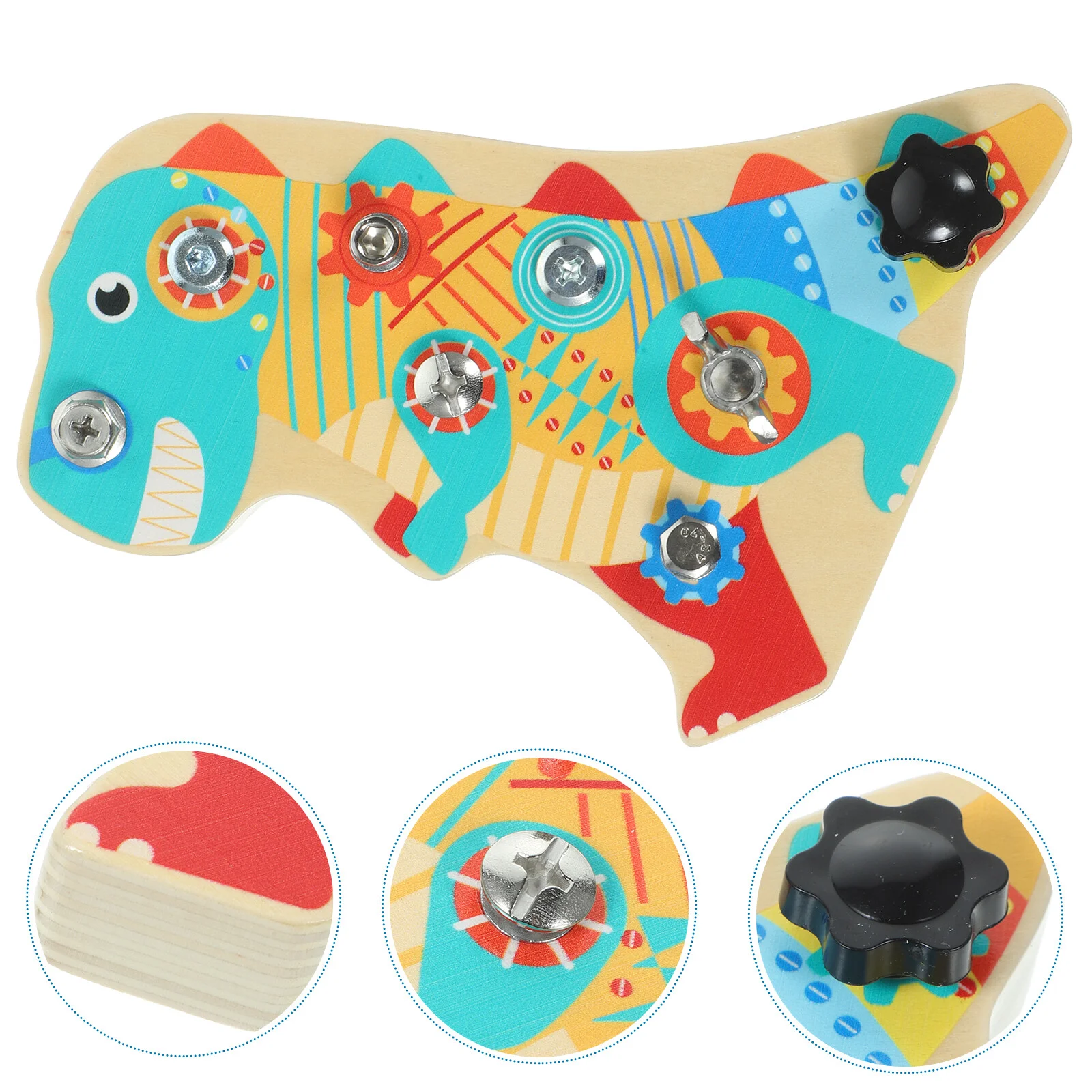 

Nut Plate Screw Cognitive Toy Wooden Board Dinosaur Toys Kids Educational Early Children Preschoolers Screwdriver