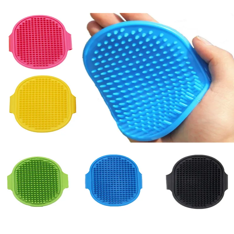 

Soft Rubber Dog Brush Comb Cat Bath Brush Rubber Glove Hair Fur Grooming Massage Brush for Dog Cats 12.3*9.7cm