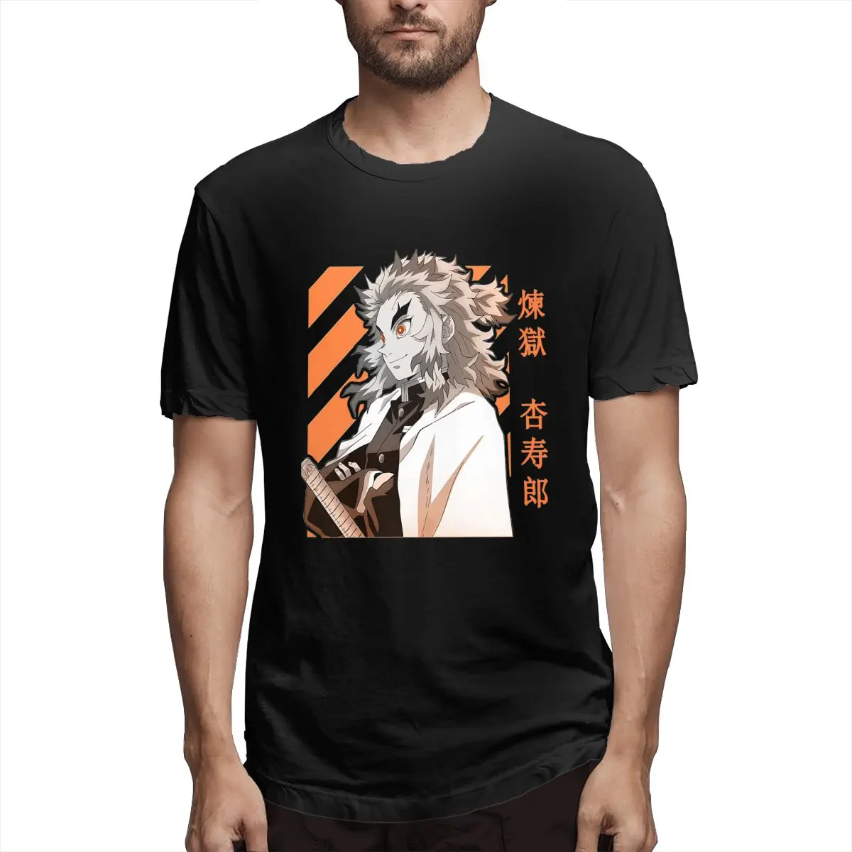 

Kyojuro Rengoku Demon Slayer Kimetsu No Yaiba Design Anime T Shirt Humor O Neck T-Shirt Pure Cotton New Arrival Clothing