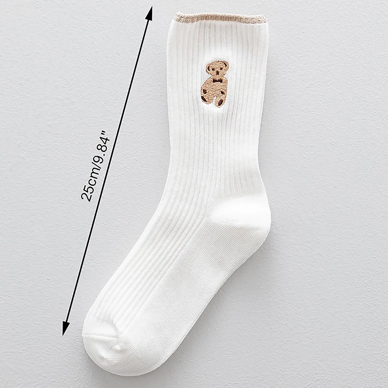 1 пара носков с мультяшным медведем мягкие хлопковые носки осенние кофейные