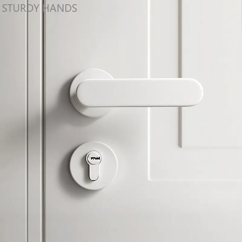 

White Zinc Alloy Bedroom Door Lock High Grade Mute Security Door Lock Indoor Universal Deadbolt Lockset Home Hardware Fitting