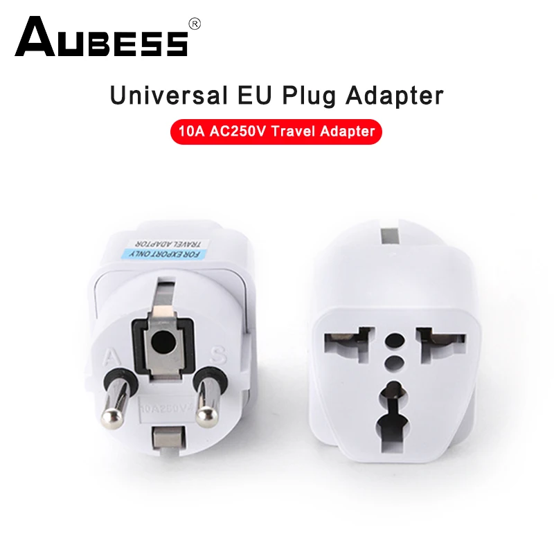 

Универсальный EU немецкий переходник Aubess, европейская немецкая и австралийская розетки питания, белая дорожная переходная вилка