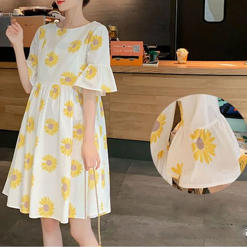 Новинка 2023 Одежда для беременных летнее стильное платье свободного покроя из