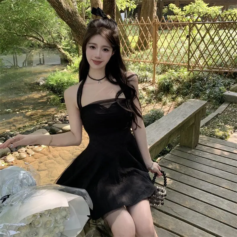 

Slip Dress Women's New French Fluffy Short Skirt In Summer