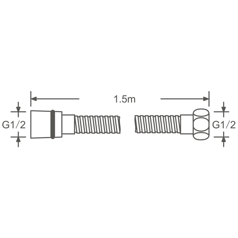 BEAU-1 5 м (59 дюймов) гибкий душевой шланг с защитой от изгиба полированный