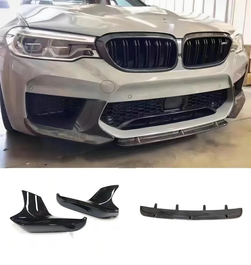 

Carbon Fiber Head Chin Shovel Guard Styling FRP Front Bumper Middle Lip Spoiler front wrap Angle For BMW 5 Series F90 M5 18-22