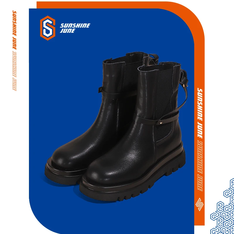 Women 2021 chelsea ins boot autumn/winter Martin boots thigh high leatherboots round toe boots shoes woman cute high-top shoes