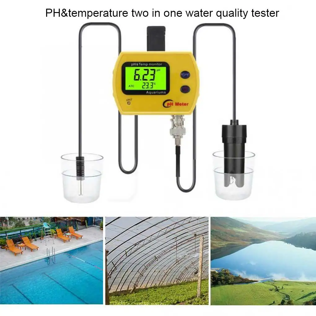 

Digital PH TEMP Meter Aquarium 0-14PH Measurement Range Water Monitor