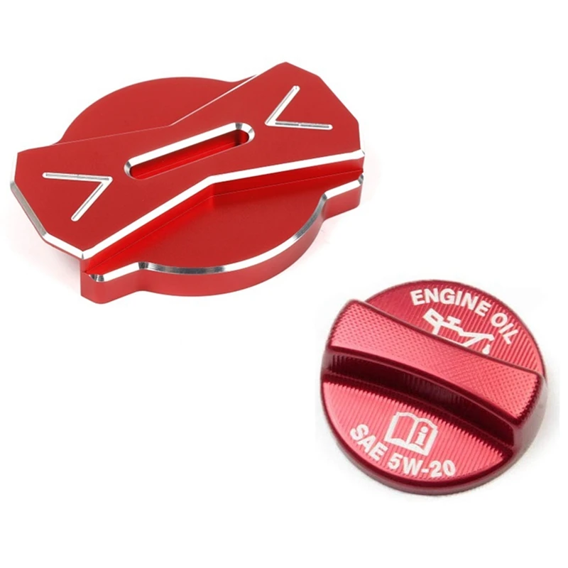 

Aluminium Alloy Engine Oil Cap Radiator Cover Trim Decorative for Dodoge Challenger Charger 2011-2021 Car Accessories