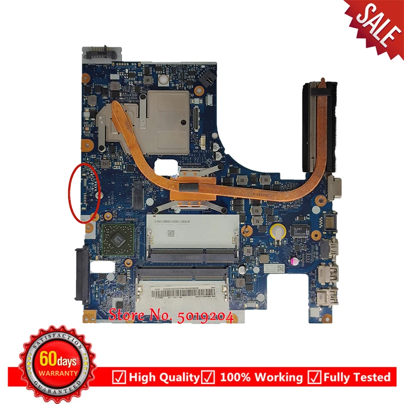 

For LENOVO Ideapad Z50-75 Laptop motherboard With A10-7300 CPU ACLU7/ACLU8 NM-A291 5B20F66782 Mainboard With Cooling HeatSink