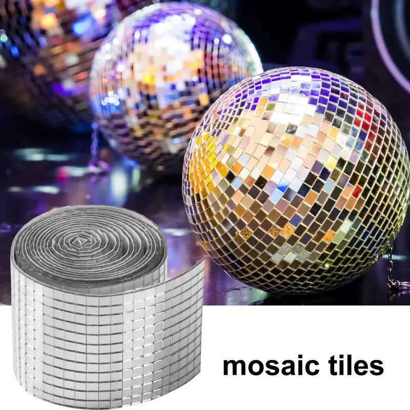 

Mosaic Tiles For Crafts Mirror Disco Glass Crafts Stickers Water Proof Sliver Mirrors Mosaic Tiles Sheets For DIY Wall Sticker