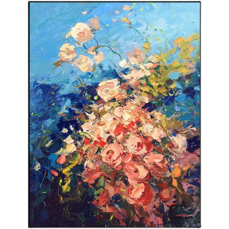 

Hand-painted Oil Painting Living Room Abstract Plant Decoration Painting Porch Modern Texture Hanging Painting Canvas Frameless