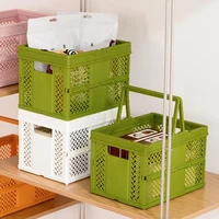 hot sales%ef%bc%81storage basket folding large capacity with handle wear resistant food book snack desktop organizer for home
