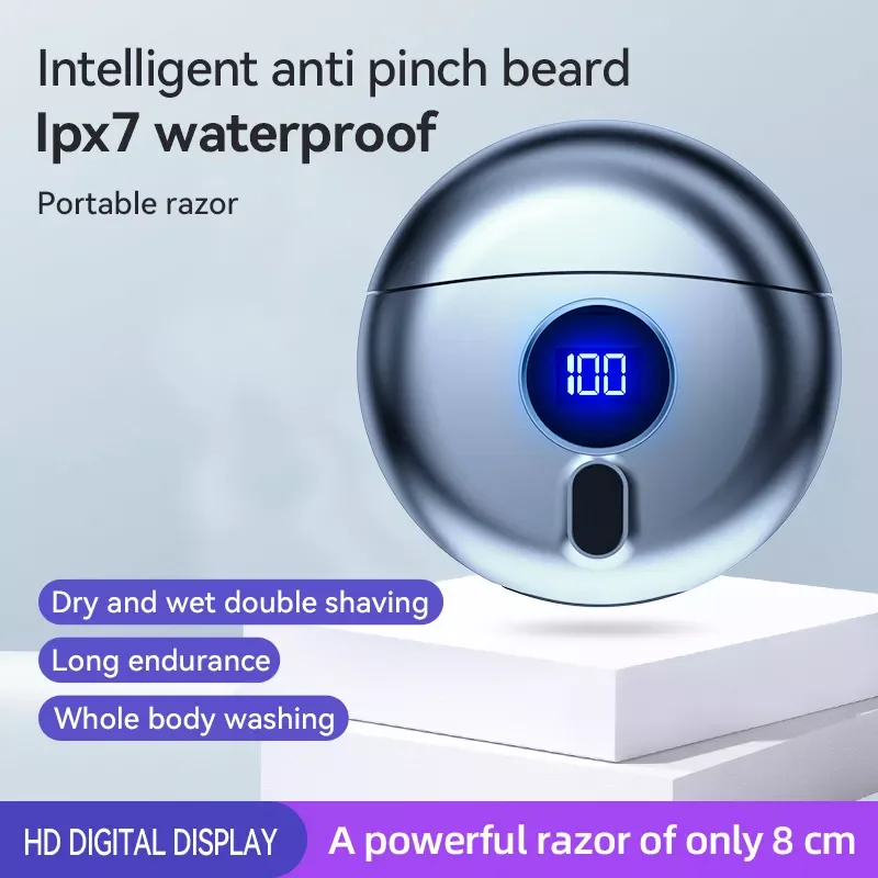 

NEW2023 Men's Shaver Mini Beard Trimmer Cordless Rechargeable Shaveing Machine Digital Display Beard Trimmer