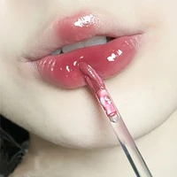 nude mirror water lip gloss makeup cherry pink transparent glass lip glaze waterproof liquid lipstick brown clear tint cosmetic