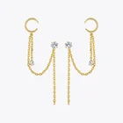 Женские серьги-подвески с кристаллами ENFASHION, серьги золотого цвета с длинными подвесками в форме Луны, ювелирные изделия, E191101