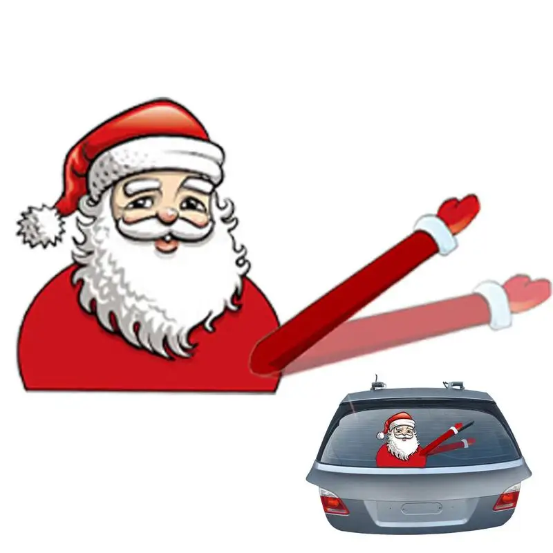 

Наклейки для автомобилей, рождественские автомобильные наклейки с Санта-Клаусом для заднего лобового стекла, Рождественская наклейка для автомобиля, водонепроницаемый Санта-Клаус
