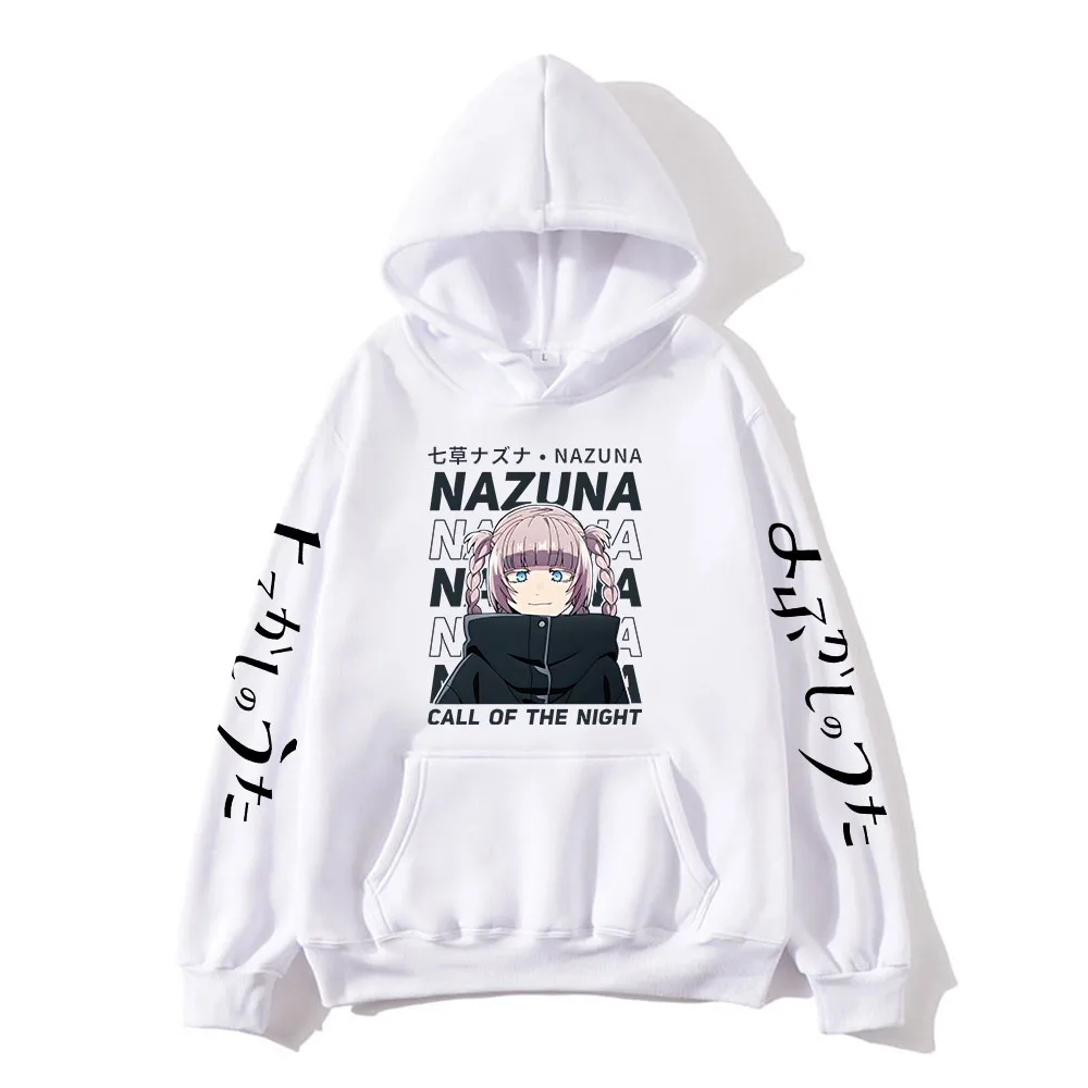 

Call of The Night Anime Printed Hoodie Nazuna Waifu Graphic Sweatshirts Japanese Senpai Hentai Pullovers Yofukashi No Uta Tops