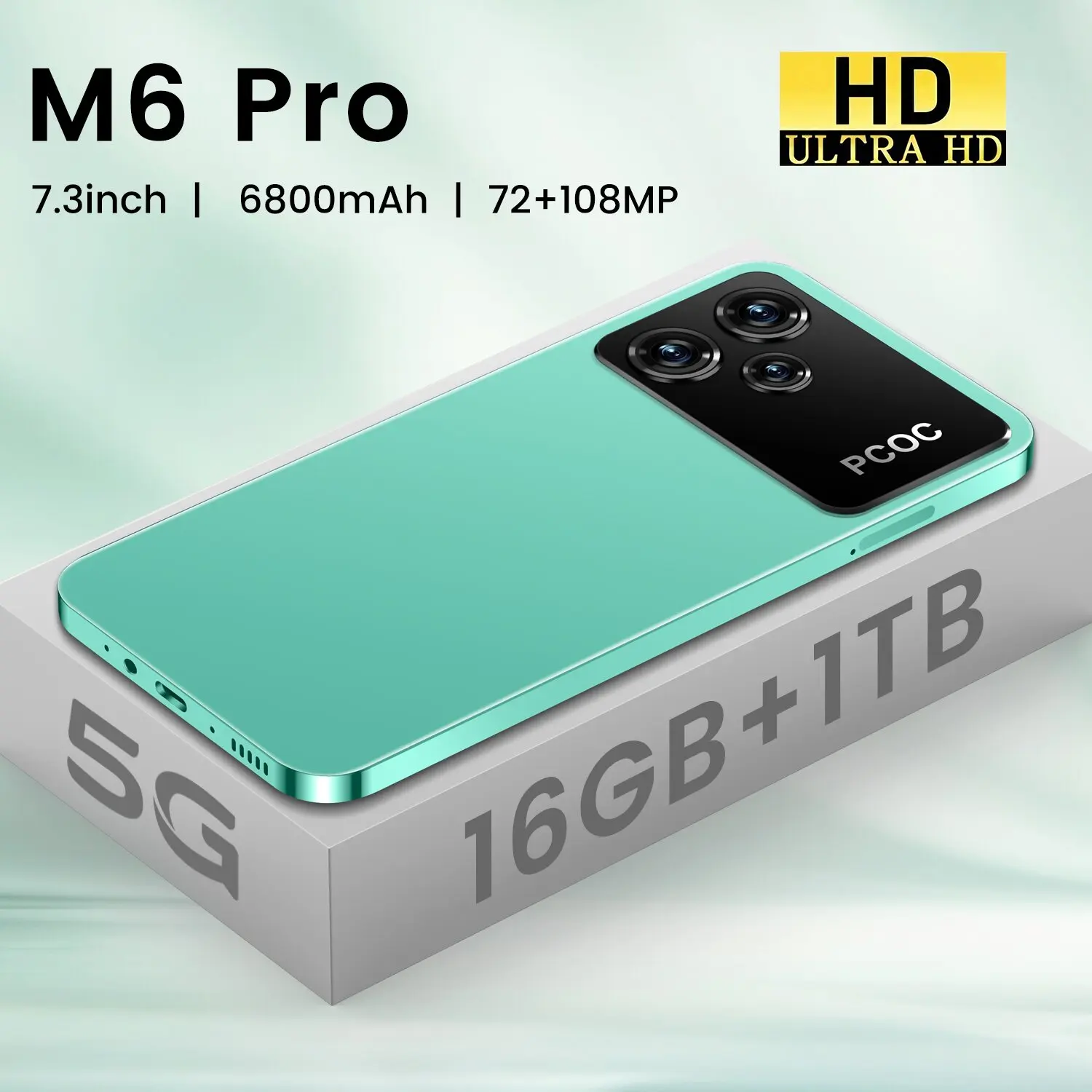 

Original New M6 Pro smartphone android phone 7.3inch hd screen cell phone pro telefone 6800mAh 16+1TB Camera 5g mobile phones