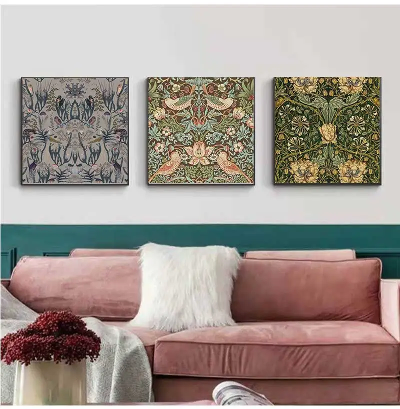 Древо жизни тропические птицы художественный принт на холсте винтажный постер