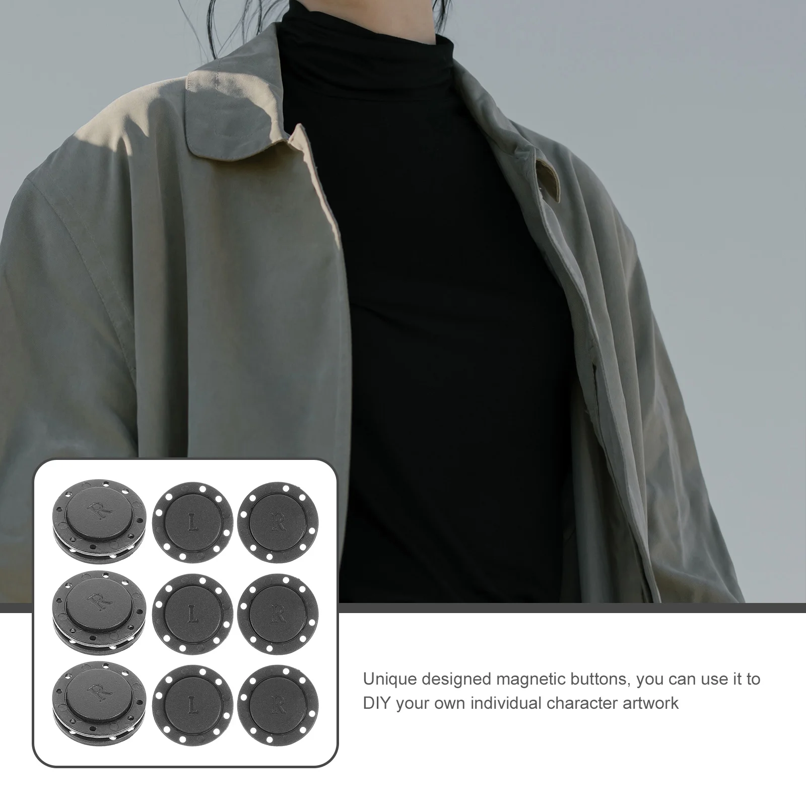 6-парный кошелек винтажные круглые магнитные пуговицы невидимые швейные кнопки