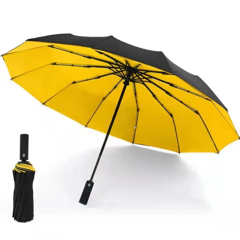 

Automatic Umbrella Unisex 10 Ribs Double Layer Windproof Three Folding Female Male Dual Purpose Large Rain Business Parasol