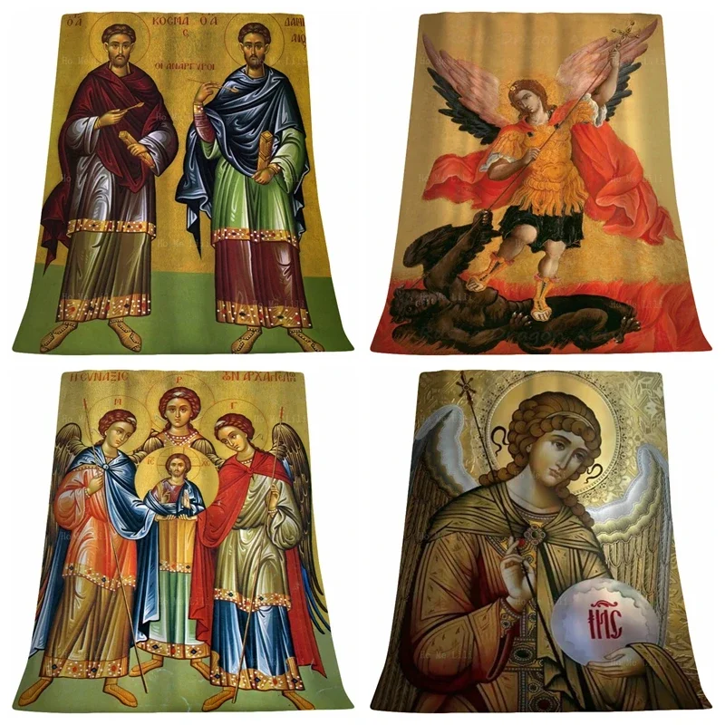 Фланелевое Одеяло для всех сезонов с мучениками СС космой и дамианским арчанелем