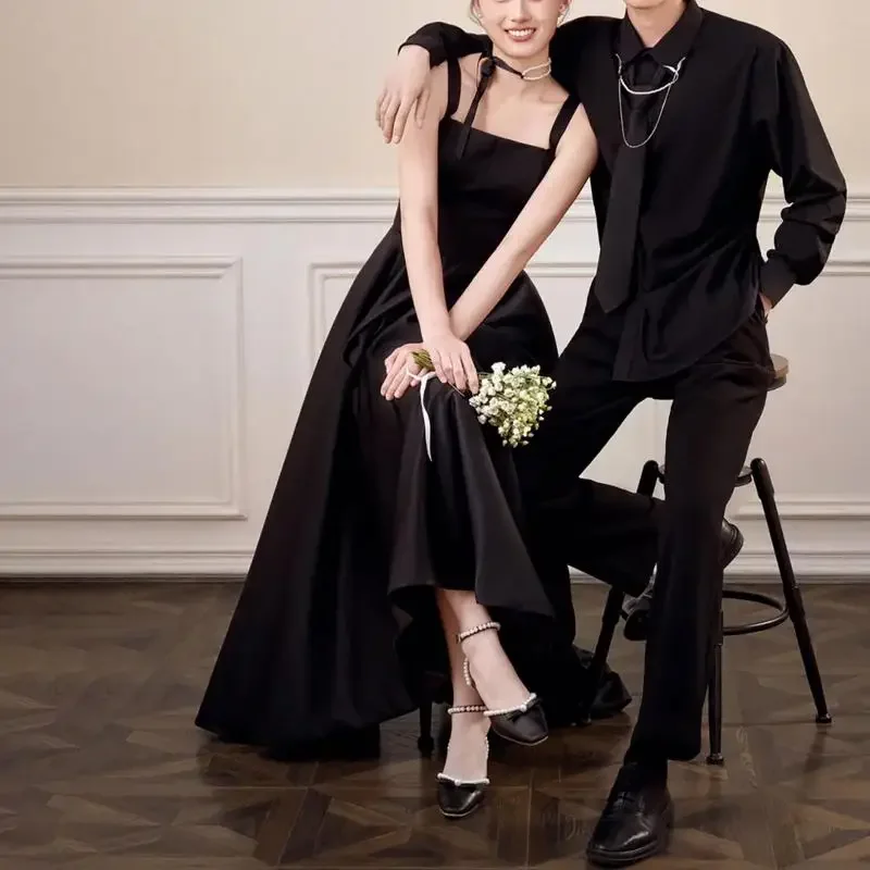 Женское атласное платье на бретелях-спагетти длиной до щиколотки