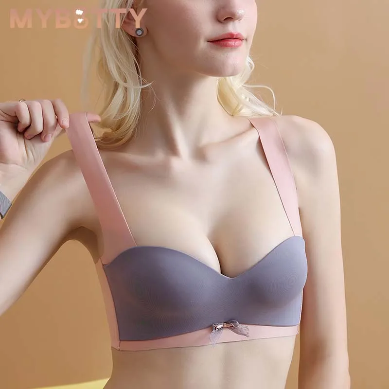 

MYBOTTY Thin Cup Bras for Women Sexy Seamless Underwear Plus Size Wireless Female Bra M to 3XL