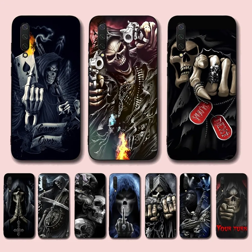 

Grim Reaper Skull Skeleton Phone Case For Xiaomi Mi 5X 8 9 10 11 12 lite pro 10T PocoX3pro PocoM3 Note 10 pro lite
