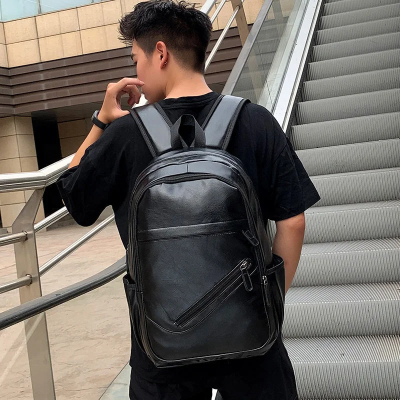 

high quality luxury brand Stylish faux backpack Fashion business man travel computer bag 2023 new college student soft leather s