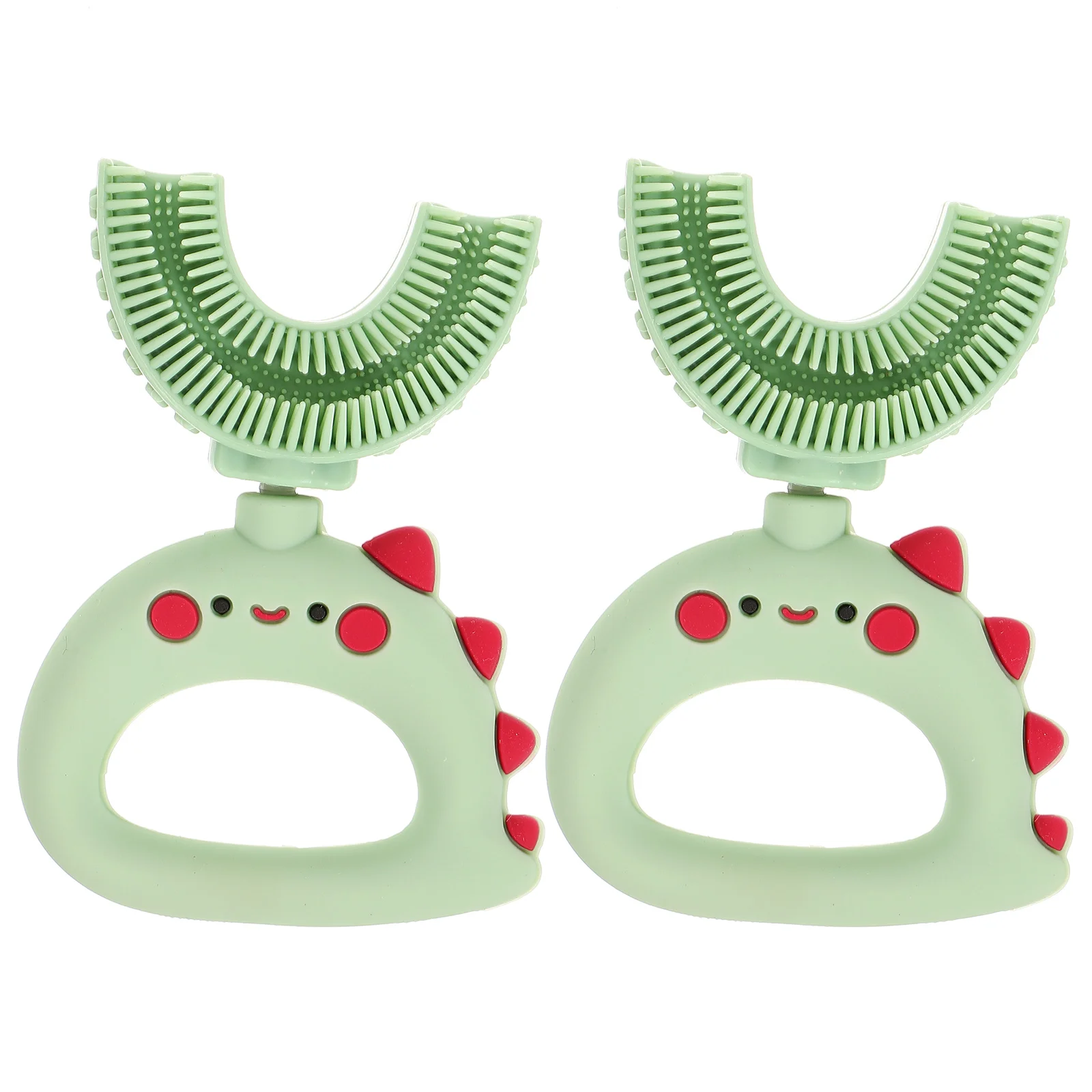 

2 Pcs Convenient Children Cartoon Clean Compact Silica Gel Dinosaur Kids Lovely Baby