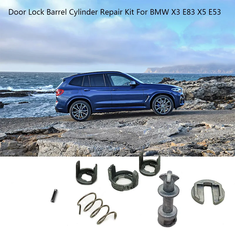 

Car Door Lock Barrel Cylinder Repair Kit For BMW X3 E83 X5 E53 Front Left /Right 7PCS/SET