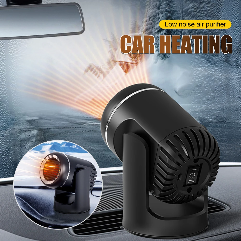 

130W Car Heater 12V Portable Heating and Cooling Fan Air Purifier 360-Degree Adjustable Defrosting Defogging Car Accessories