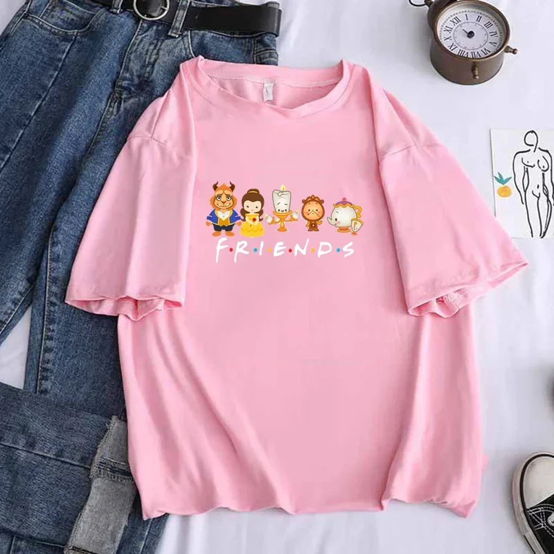 Женская футболка с надписью Красавица и Чудовище 2024