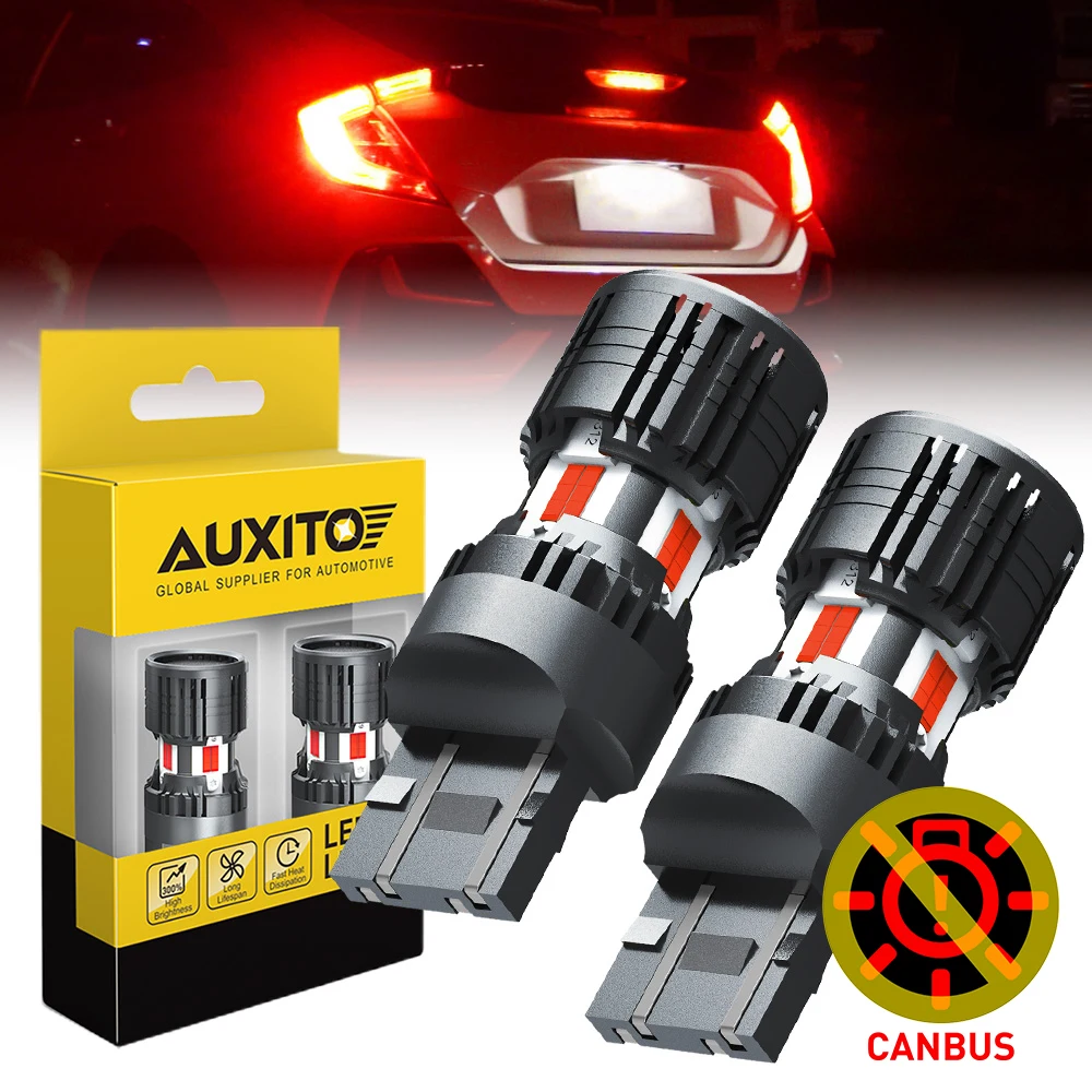

AUXITO 2 шт. T20 7443 W21/5 Вт светодиодный красный стоп-сигнал Canbus задние фонари для автомобильных ламп 12 В без ошибок турбо с вентилятором охлаждения W21 5 Вт