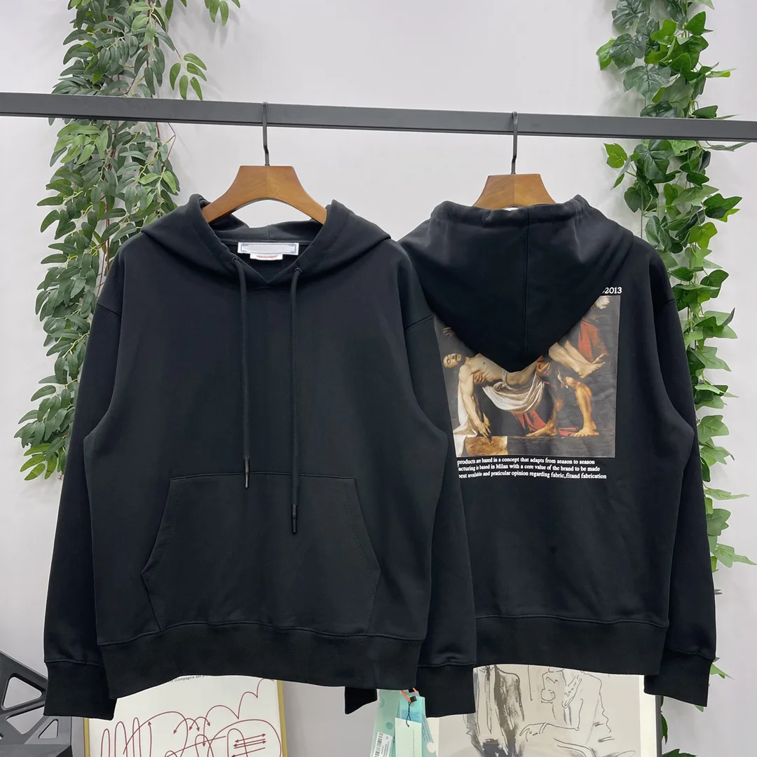 

Luxury quality Exclusive top brand oversized Fashion Autumn/Winter Men's Hoodie HD oil painting thickened pocke hip hop Pullover