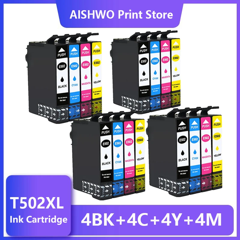 

Compatible Ink Cartridge 502XL T502 T502XL for Epson Expression Home XP-5100 XP-5105 WorkForce WF-2860DWF WF-2865DWF Printers