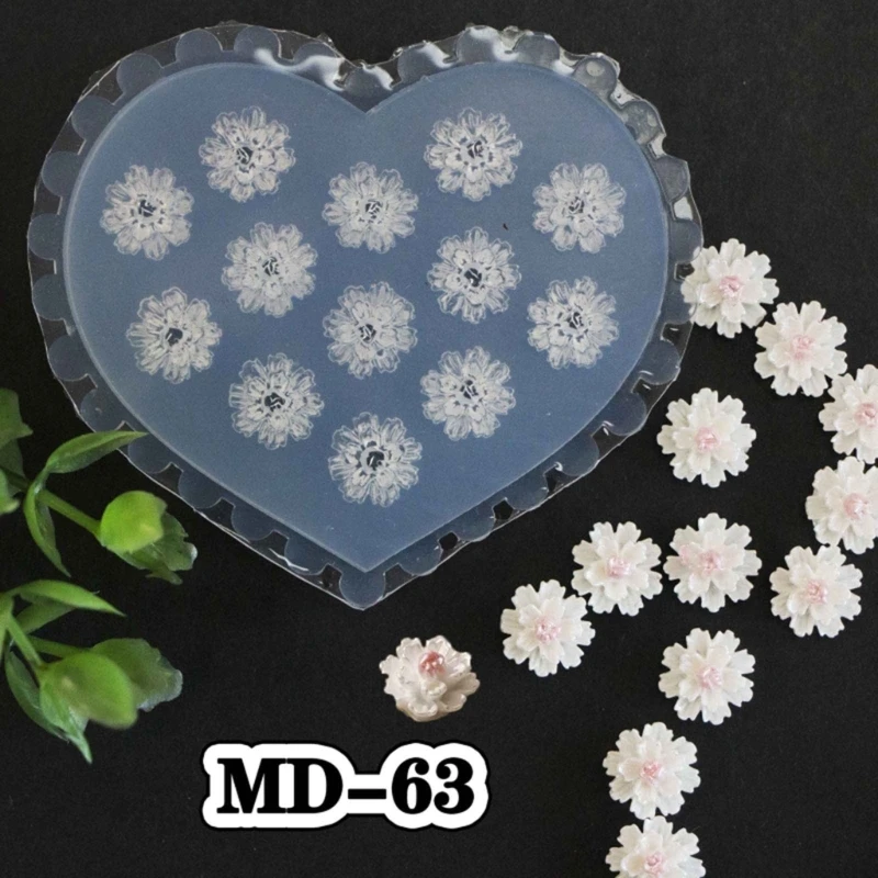 

N58F 7 шт. маленький цветок 3D акриловая форма для ногтей ретро форма для украшения ногтей