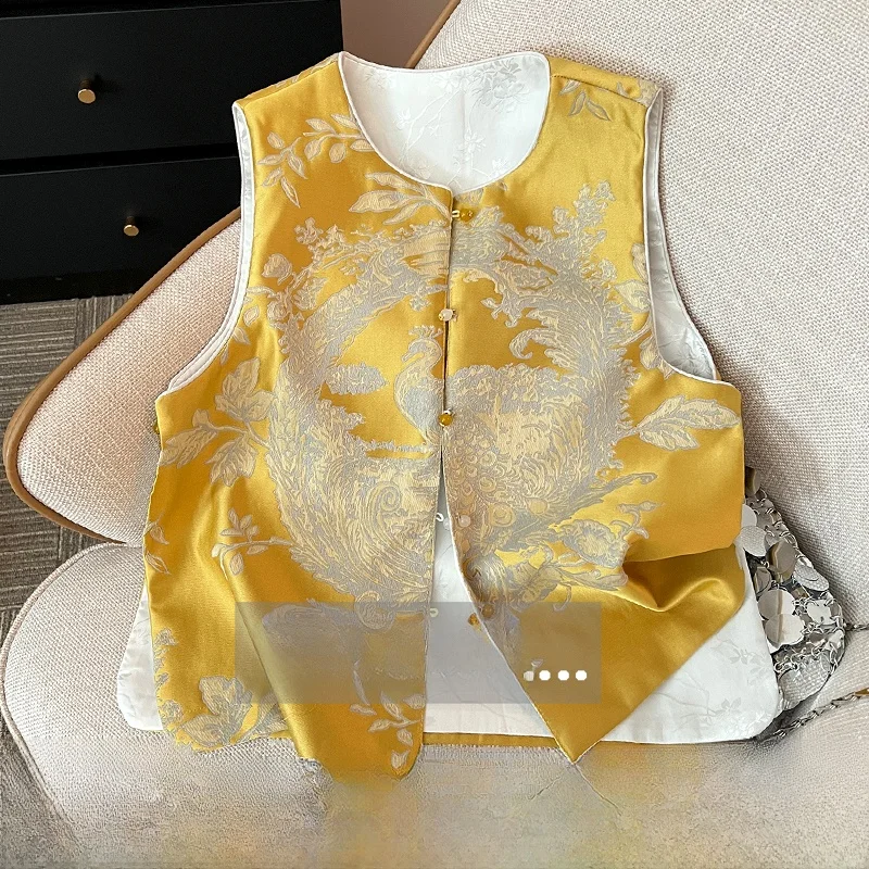 Новый китайский жилет Sle женский без рукавов в стиле ретро национальный костюм