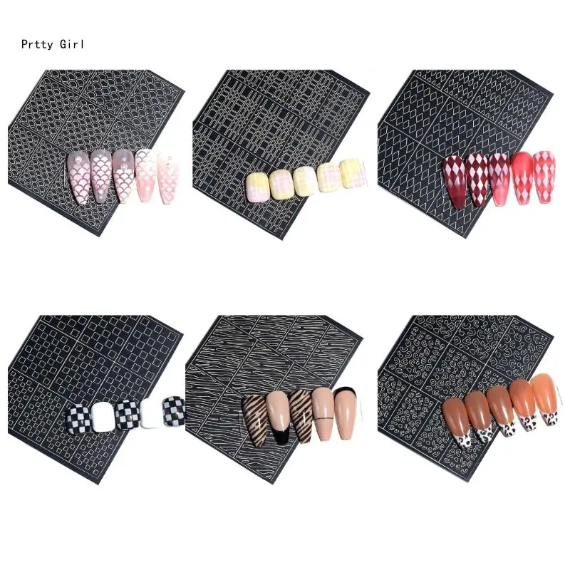 

Наклейка на ногти, полоски, художественное украшение, наклейка для маникюра, полное покрытие, польские наклейки D2TA