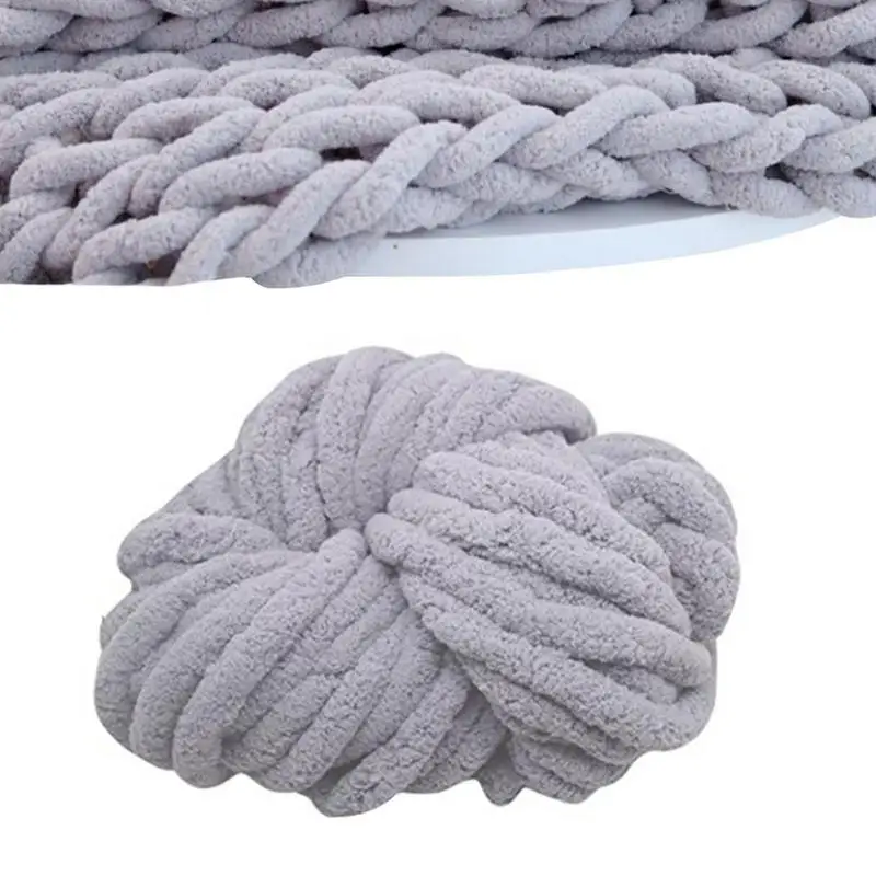 

Chenille Yarn Thick Chenille Weaving Thread Soft Polyester Weaving Crochet Craft Yarns For Throw Blanket Pillows