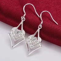 special offer new 925 stamp silver color earrings for elegant women jewelry all match crystal drop earrings mothers day gifts