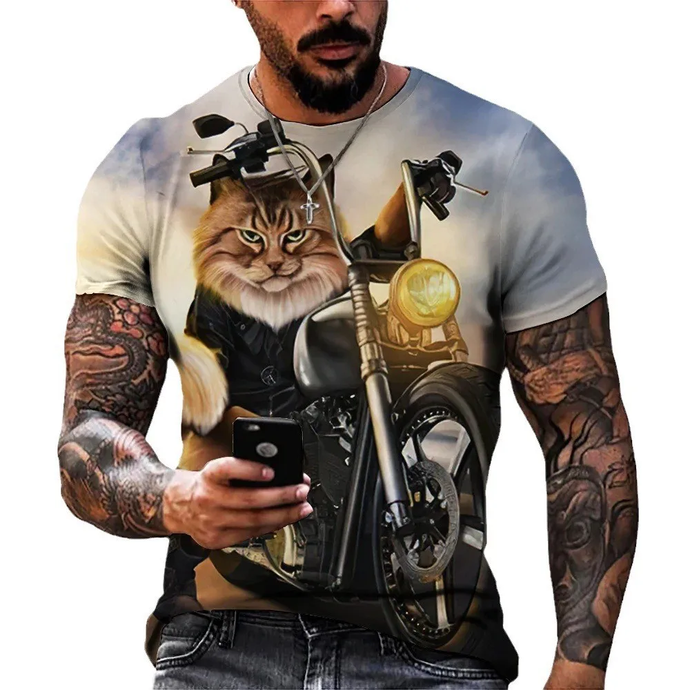 Новинка 2024 футболка с принтом тяжелого мотоцикла Harley модная уличная спортивная