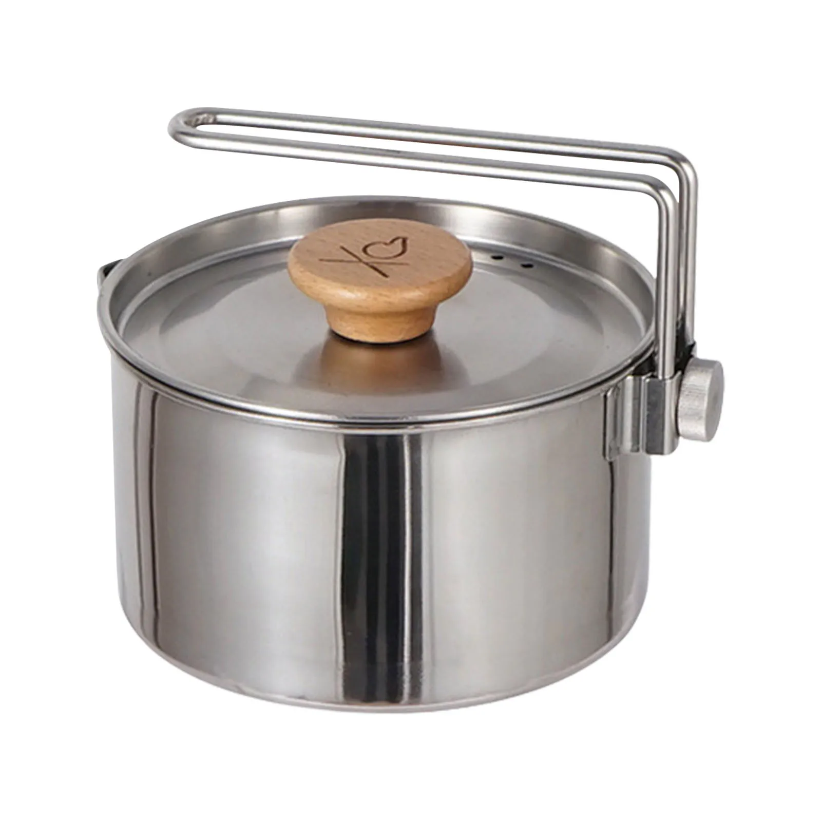 

Stainless Steel Camping Kettle Portable Tea Coffee Water Pot With Lid Outdoor Hiking Picnic Water Kettle With Detachable Handle
