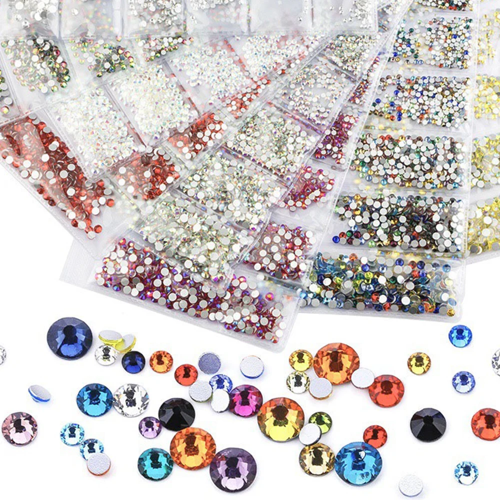 Новые аксессуары для нейл-арта 6 ячеек/пакет зеленого пламени Кристальные