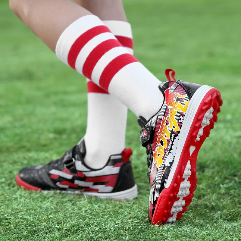 New Blue Turf Soccer Shoes For Boys Child Futsal Sneakers Hot Sale Soccer Cleats Indoor Football Shoes Kids 2022 tacos de fútbol